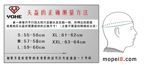 摩托車頭盔測(cè)量方法