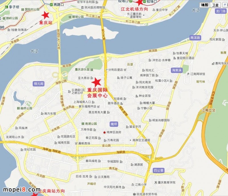 到重慶國際會展中心的交通地圖