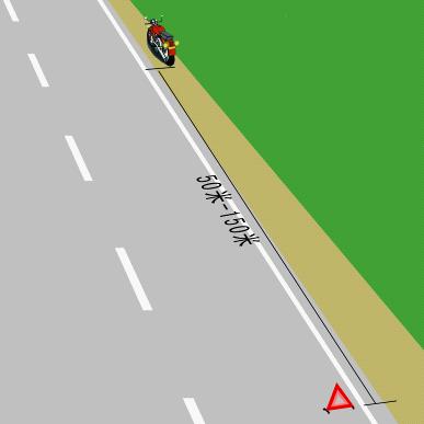 摩托車(chē)出現(xiàn)故障或遇意外情況應(yīng)在安全地帶停車(chē)